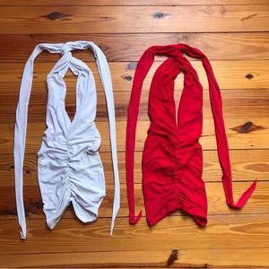 Balera Red White Dance Halter Top, EUC, S